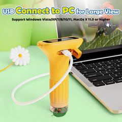 Ashfly Microscope with long-lasting rechargeable battery for hours of exploration.