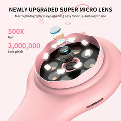 Ashfly portable mini digital microscope reveals fabric fibers in close-up for crafts.