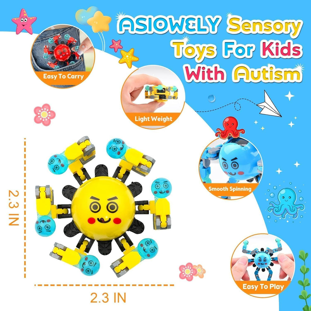 ASIOWELY fidget spinner with three switchable expressions for tactile engagement.