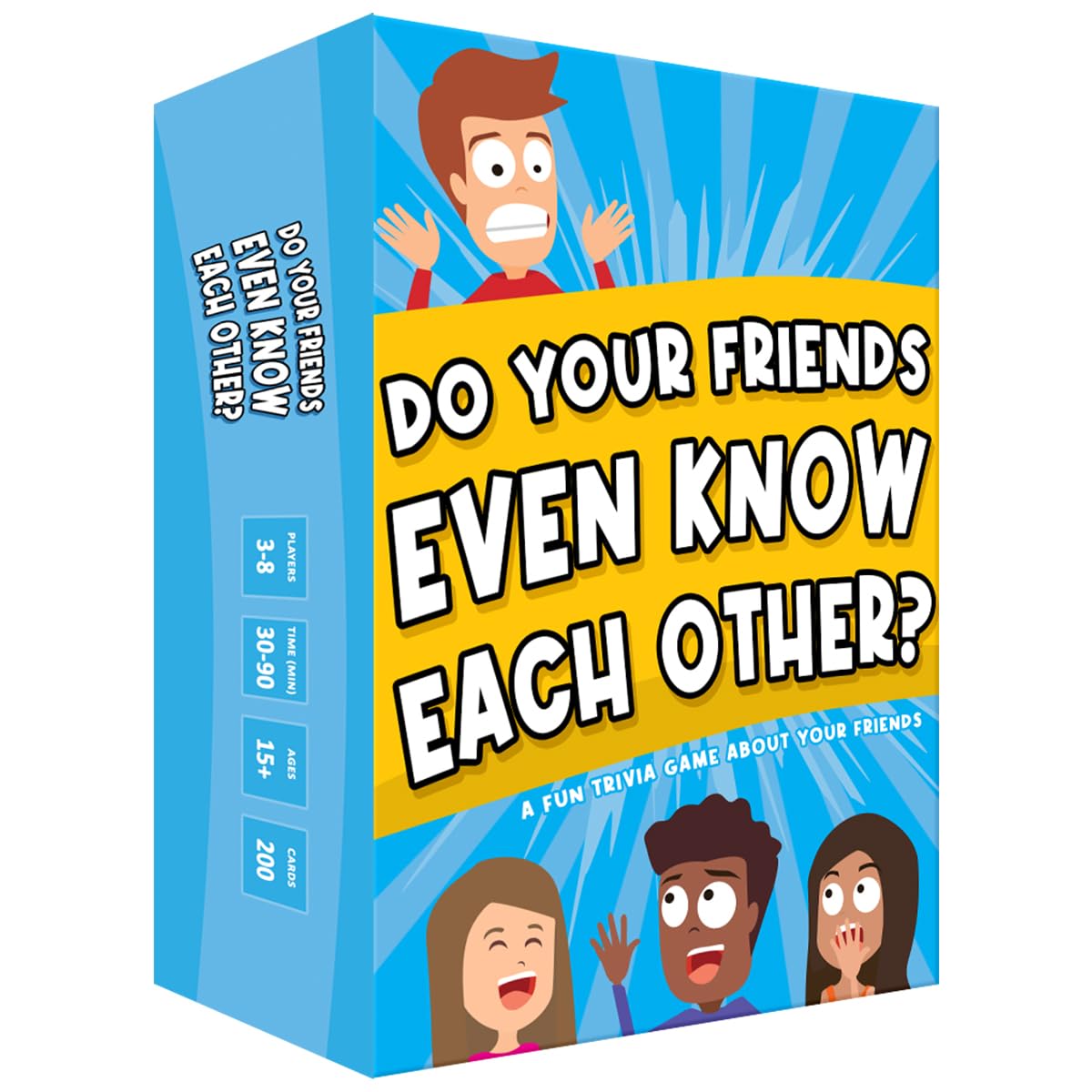 ASM GAMES Do Your Friends Even Know Each Other pack shot with colorful cards for lively gatherings