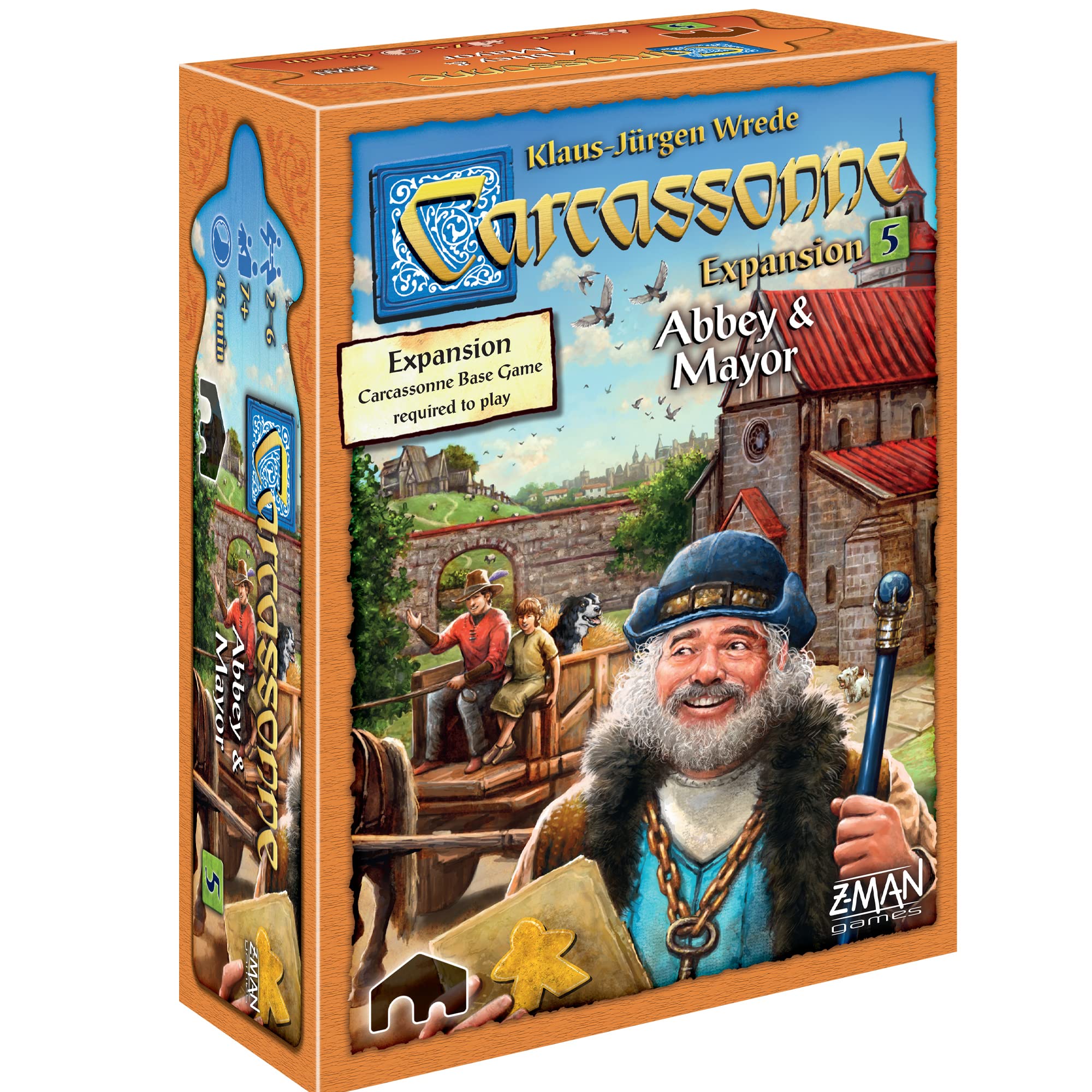Asmodee Carcassonne Abbey and Mayor expansion tile set for richer strategy and modular gameplay