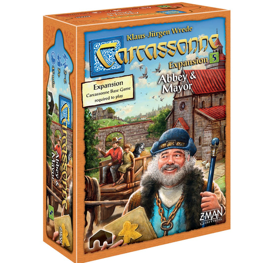 Asmodee Carcassonne Abbey and Mayor expansion tile set for richer strategy and modular gameplay