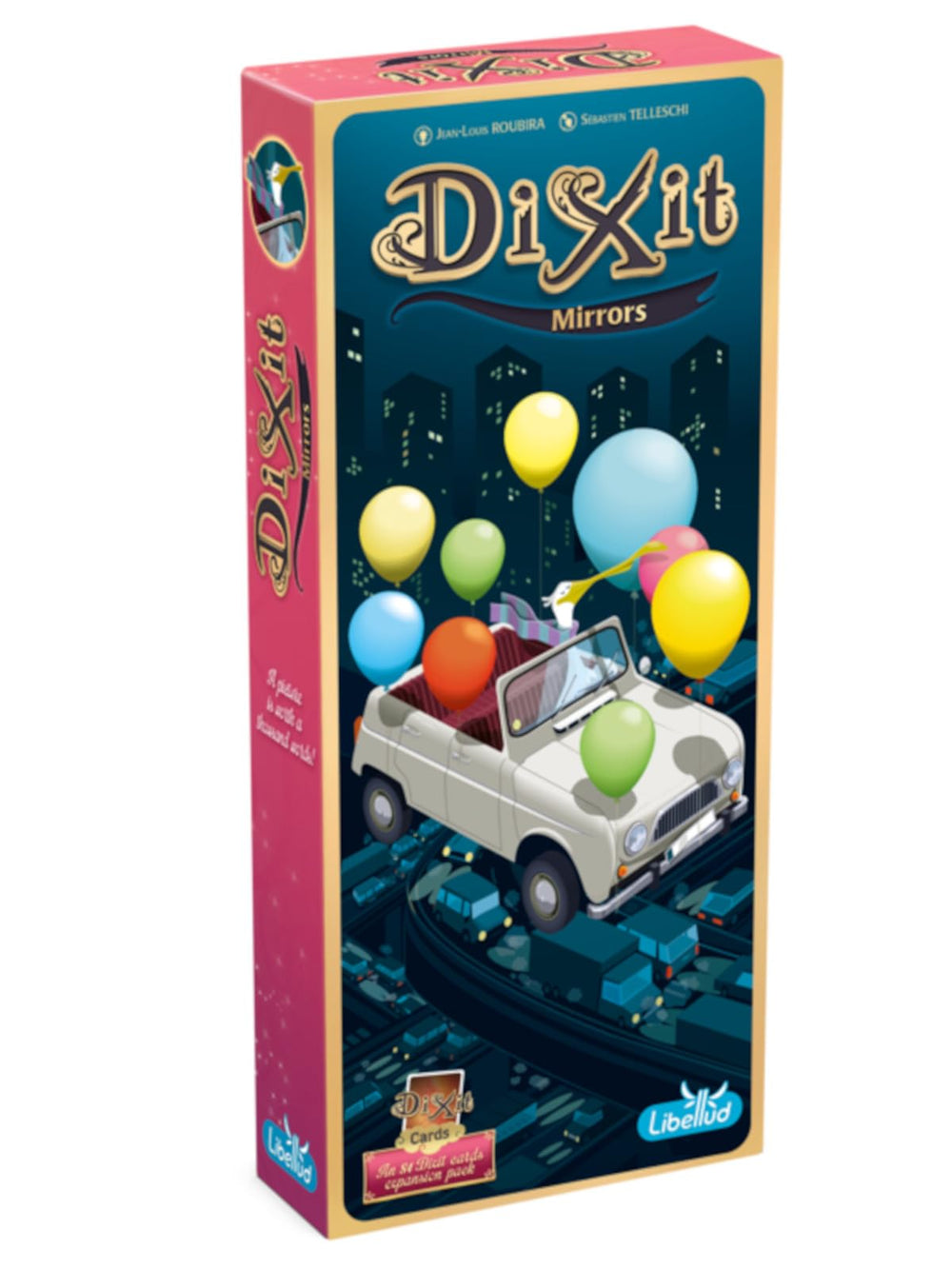Asmodee Dixit Mirrors illustrations display captivates with vibrant, story-driven scenes.