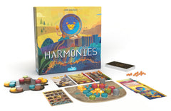 Asmodee Harmonies 3D landscape adds depth and tactile satisfaction to setup.