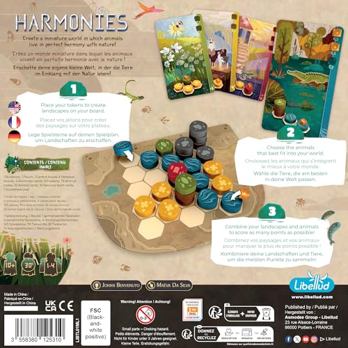 Asmodee Harmonies animal cards unlock playful scoring possibilities with each settlement.