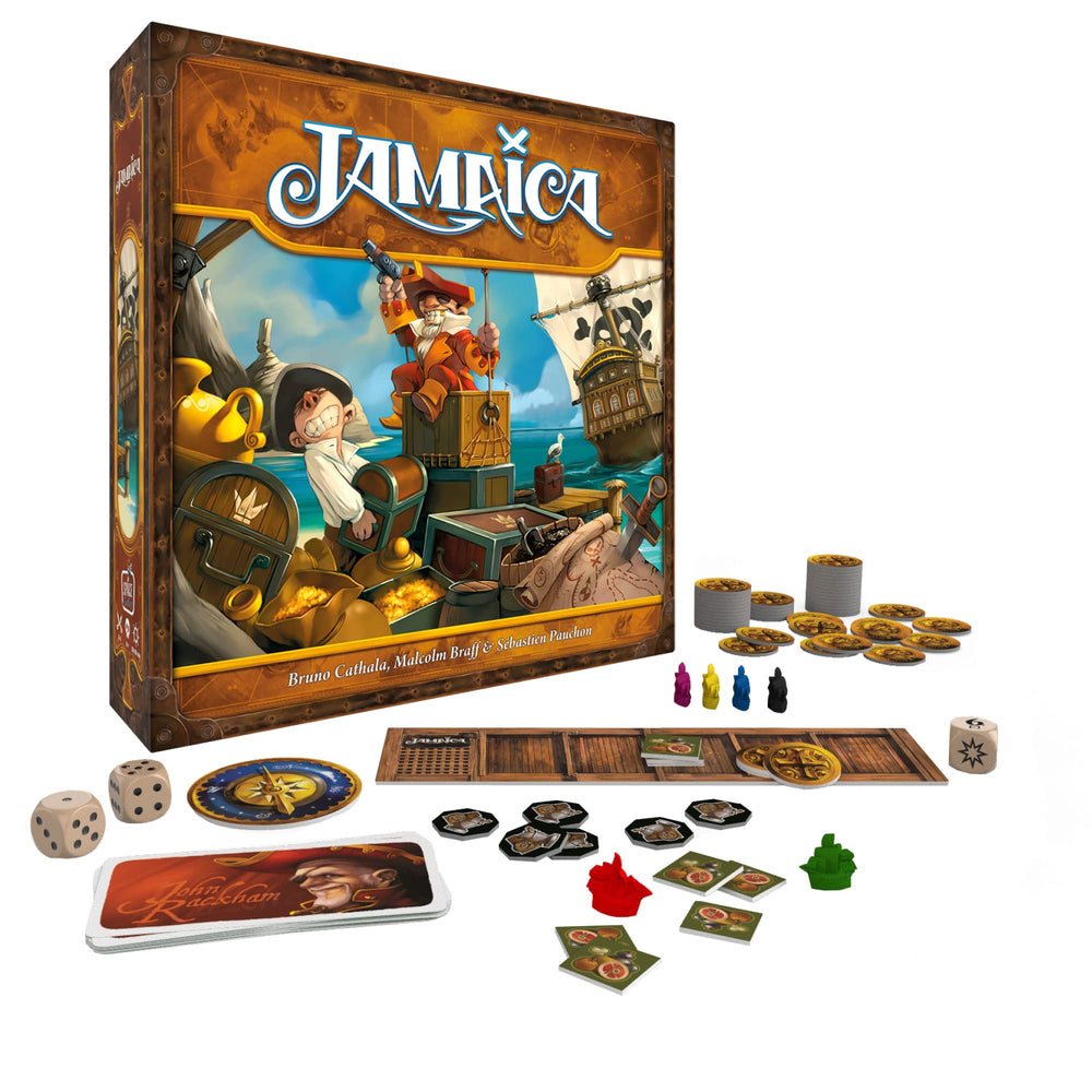 Asmodee Jamaica cannons and treasure components add tactile excitement during play