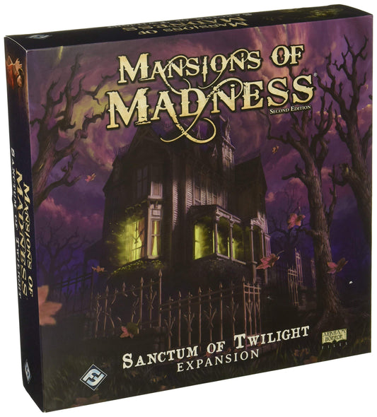 Asmodee Mansions of Madness Sanctum Twilight expansion box art, showcasing atmosphere and cooperative play.