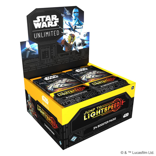 Asmodee Star Wars Unlimited Jump to Lightspeed booster display front for quick deck expansion