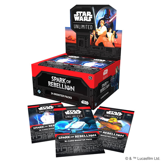 Asmodee Star Wars Unlimited Spark of Rebellion booster packs opened reveal varied cards.