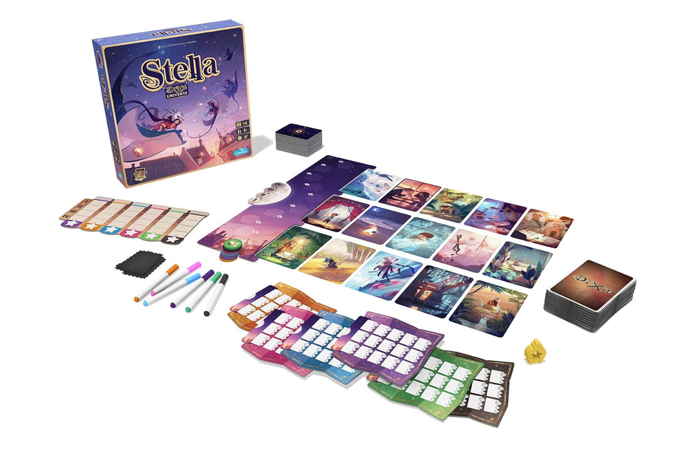Asmodee Stella score-tracking clarifies points and progress.