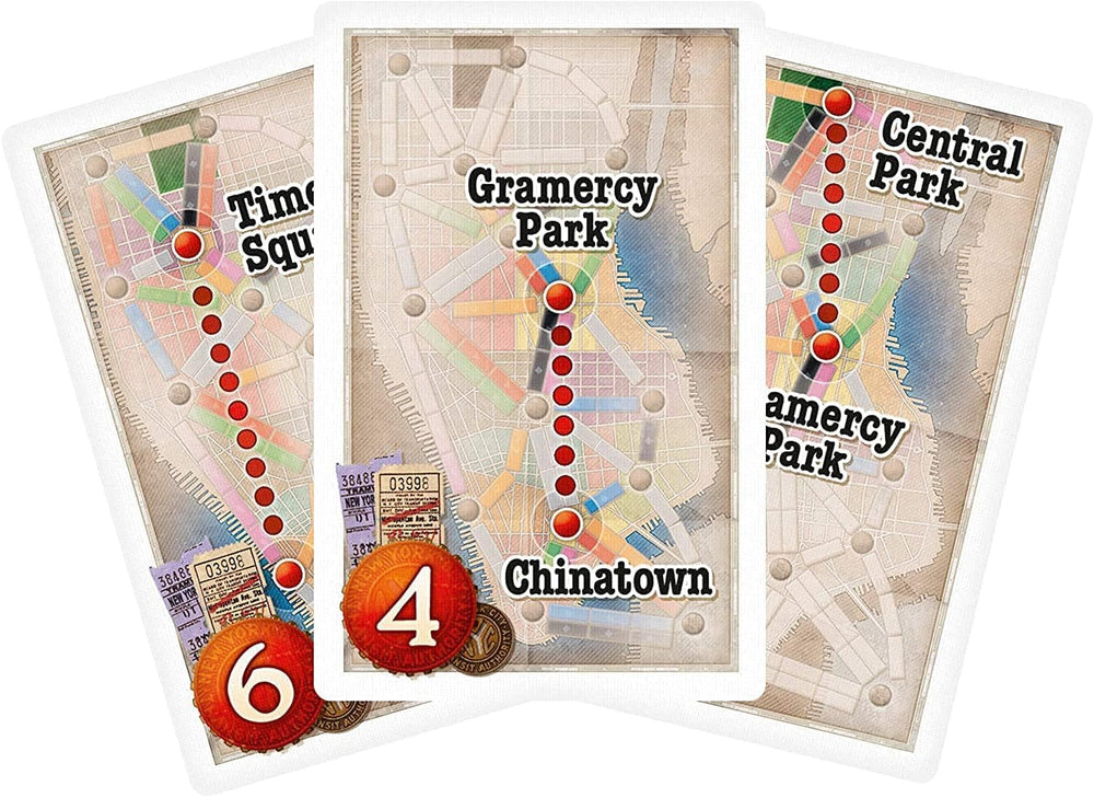 Asmodee Ticket to Ride New York cards and routes prompt thoughtful decisions.
