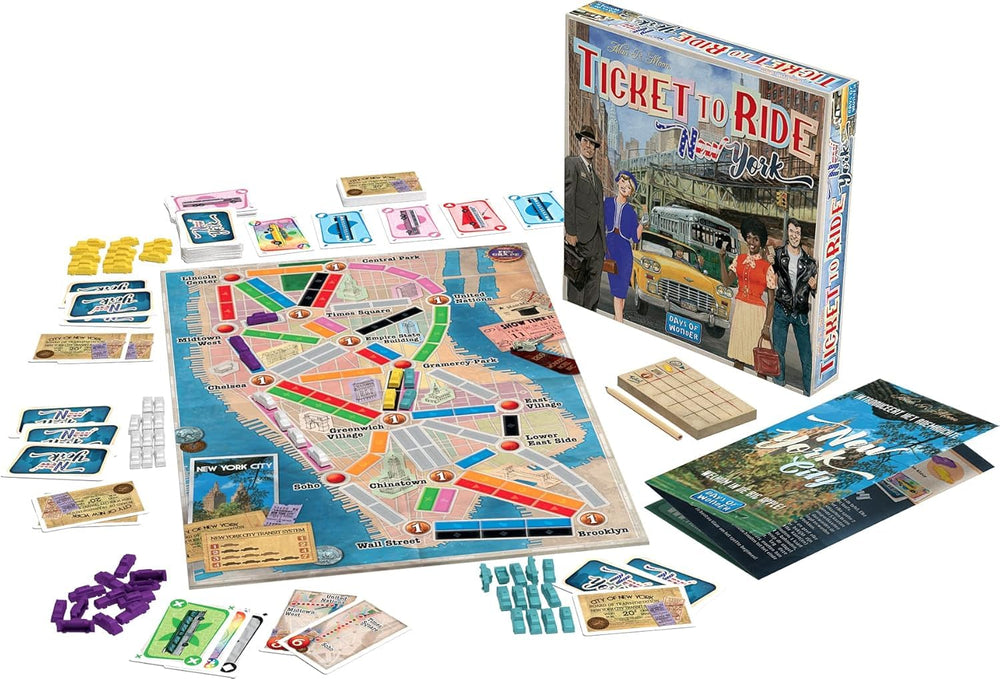 Asmodee Ticket to Ride New York transportation cards offer varied route choices.