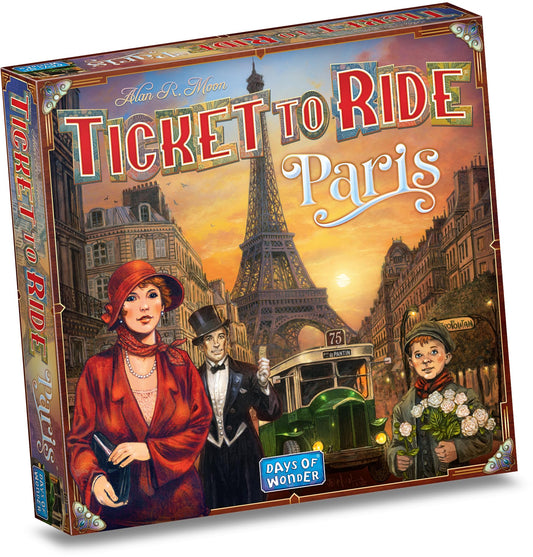 Asmodee Ticket to Ride Paris open platform bus scene for quick family gameplay