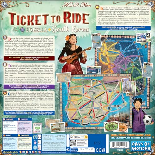 Asmodee Ticket to Ride Seville festival cards spread across the table.