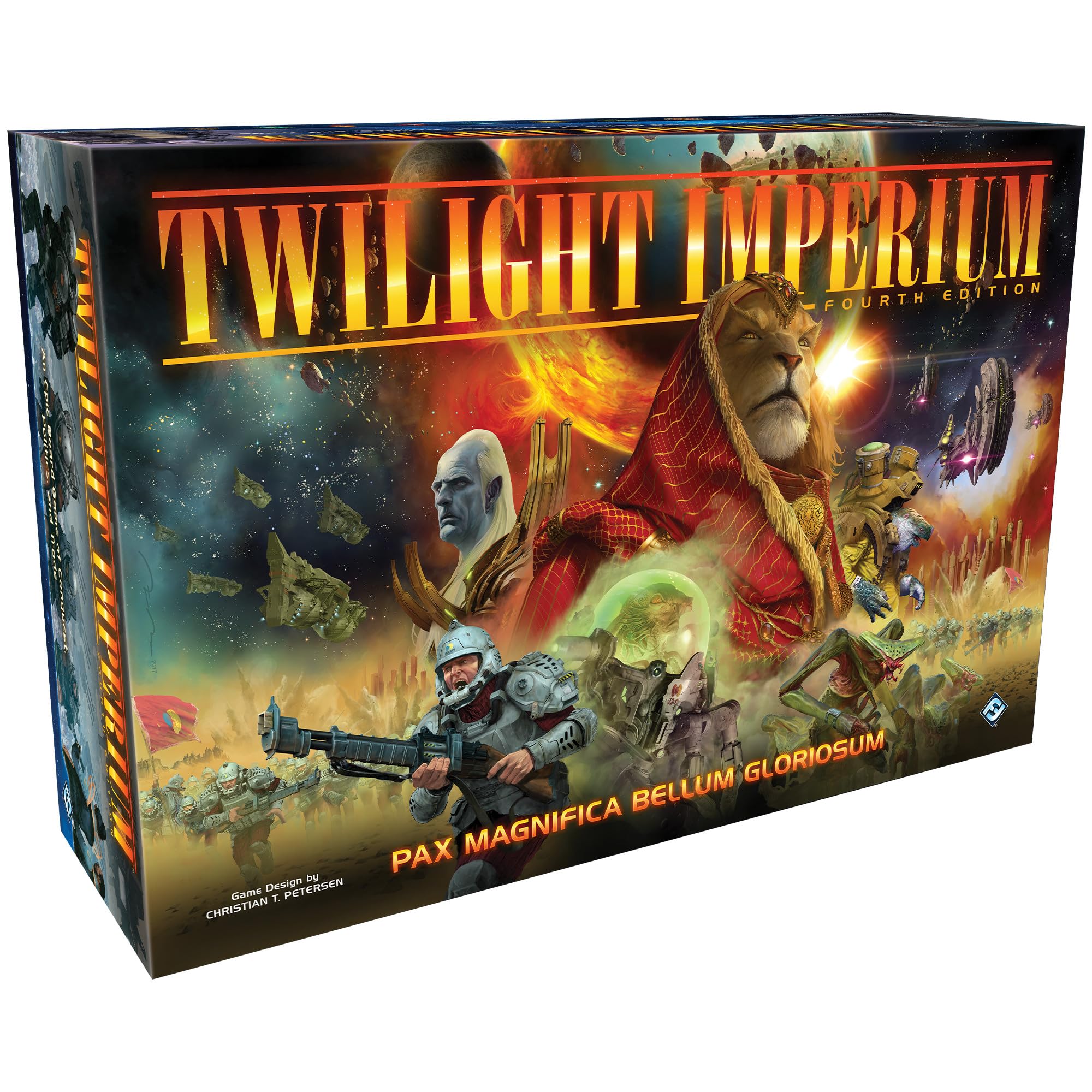 Asmodee Twilight Imperium 4e box front, eye-catching artwork for immersive sci-fi sessions.