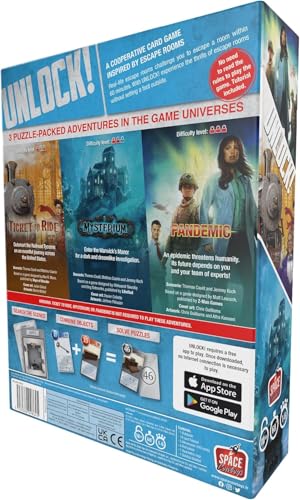 Asmodee Unlock! Game Adventures scene-search highlights interactive puzzle moments for friends.
