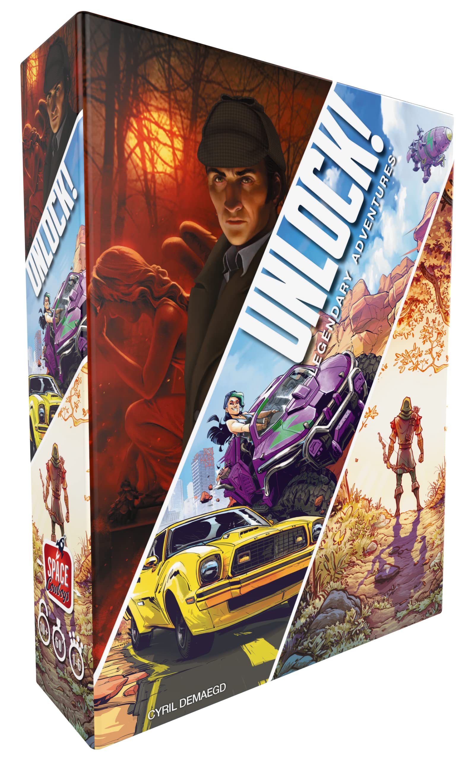 Asmodee Unlock! Legendary Adventures box front shows immersive cooperative play for families.
