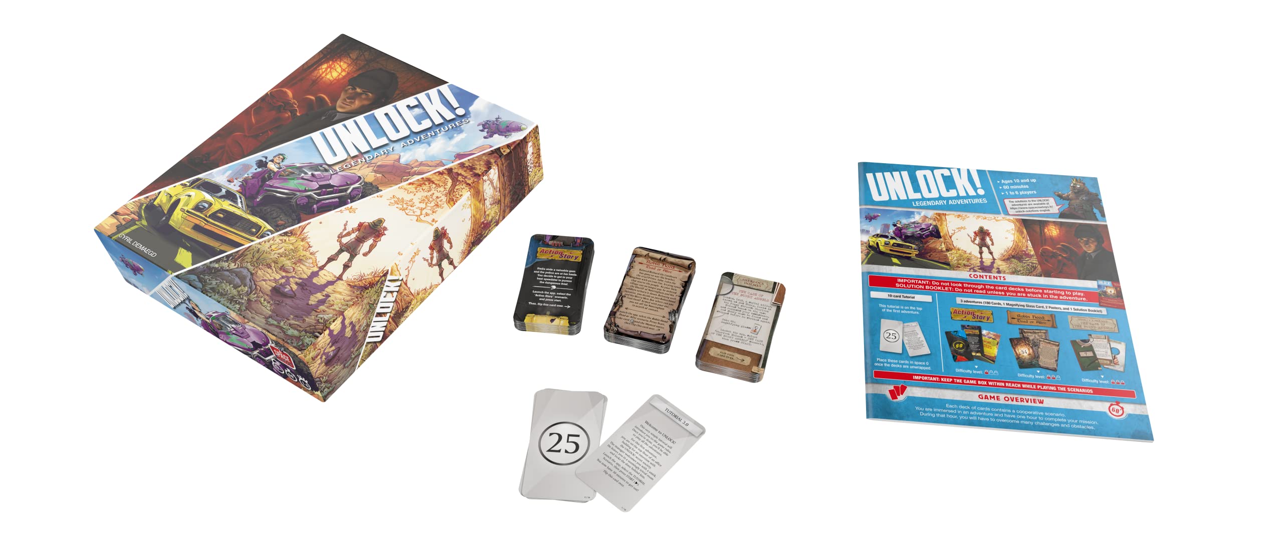 Asmodee Unlock! Legendary Adventures companion app guides hints without internet, boosting flow.