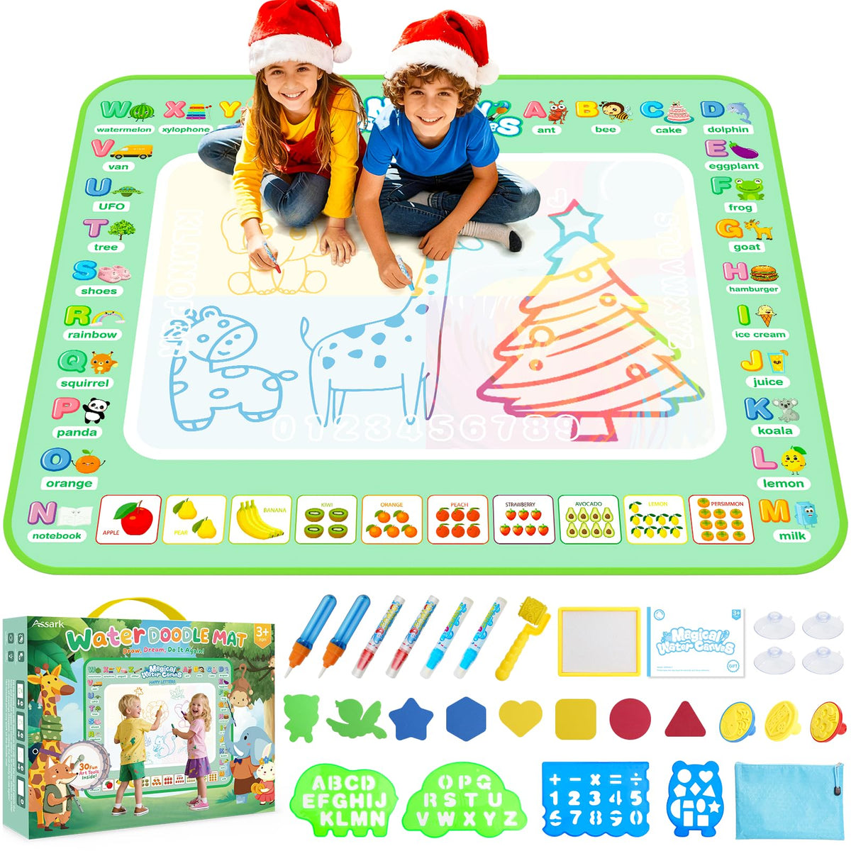 Assark Water Doodle Mat 40x32 inches offering a spacious mess-free drawing area for kids.