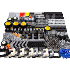 ASTEM regular-sized mechanical parts with bricks, bushings for easy assembly.