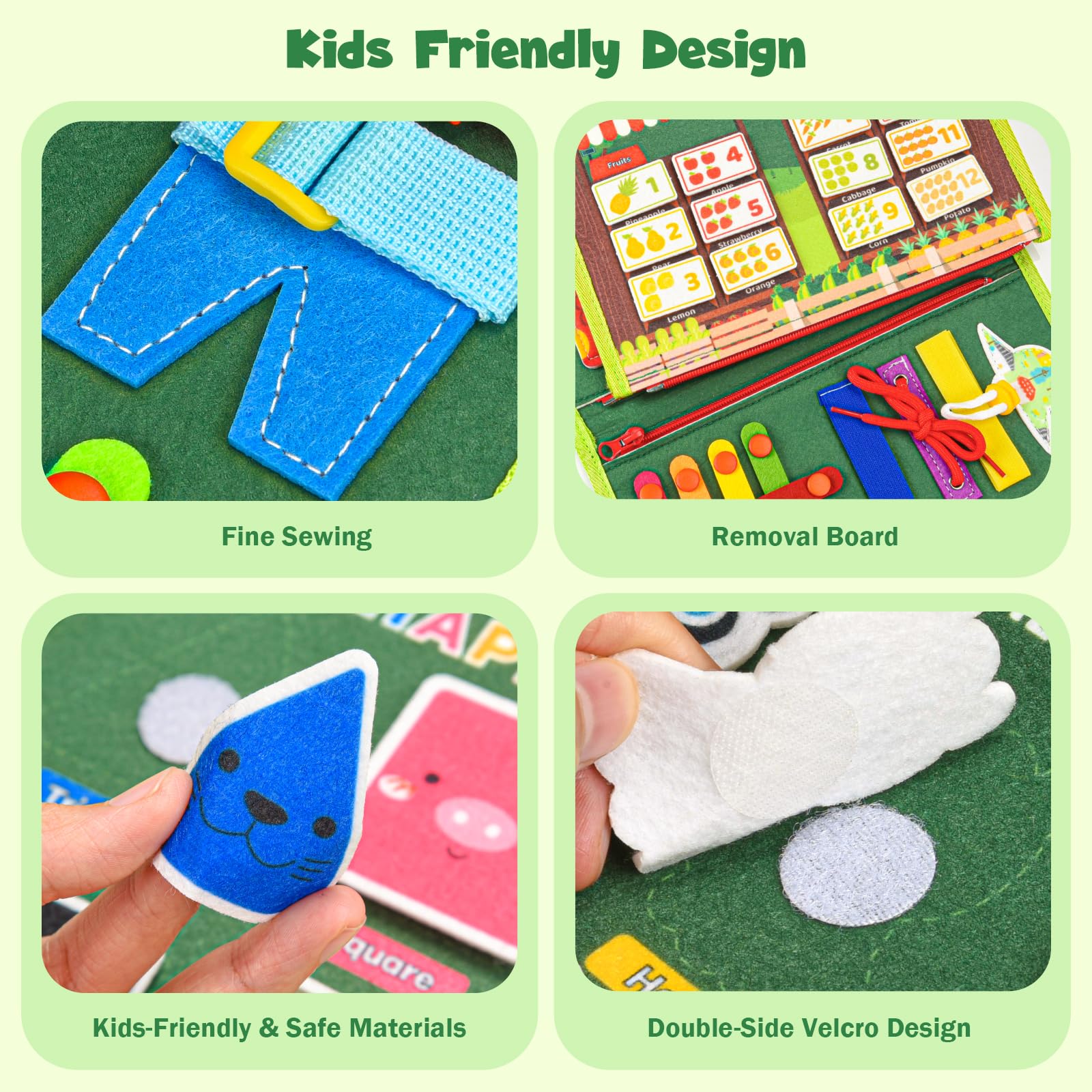 Asten Busy Board color and shape pages support early math and recognition.