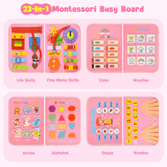 Asten Busy Board zipper and button pages for fine motor strengthening