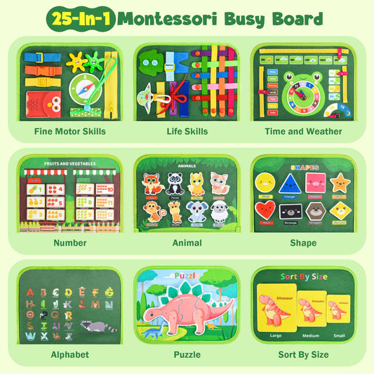 Asten Busy Book soft felt panels invite safe tactile exploration.