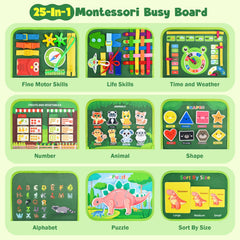 Asten Busy Book soft felt panels invite safe tactile exploration.