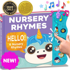 Astro Learns English nursery rhyme book cover showing soothing music for infants