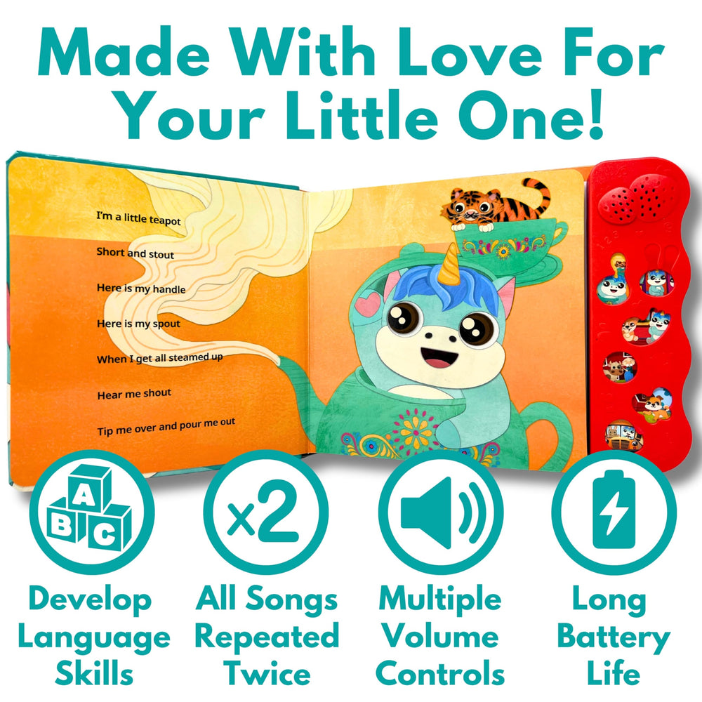 Astro Learns English toddlers' songs play; interactive buttons encourage speech and rhythm