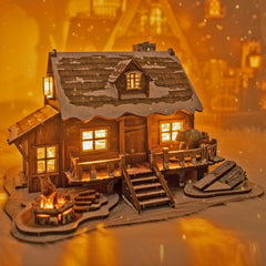 Astshun&co winter cabin puzzle front view for cozy display