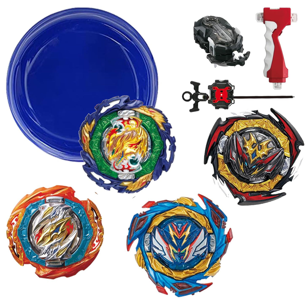 ASVEXKW battling tops 4-top set for kids, vibrant colors and engaging play.