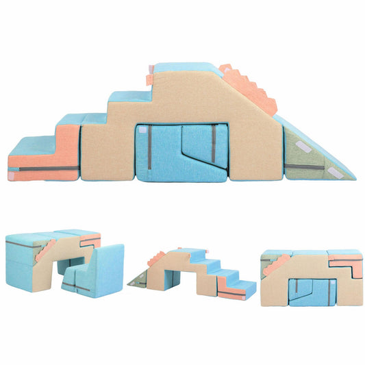 Asweets 4-in-1 foam climbing blocks set viewed from above promote indoor play.