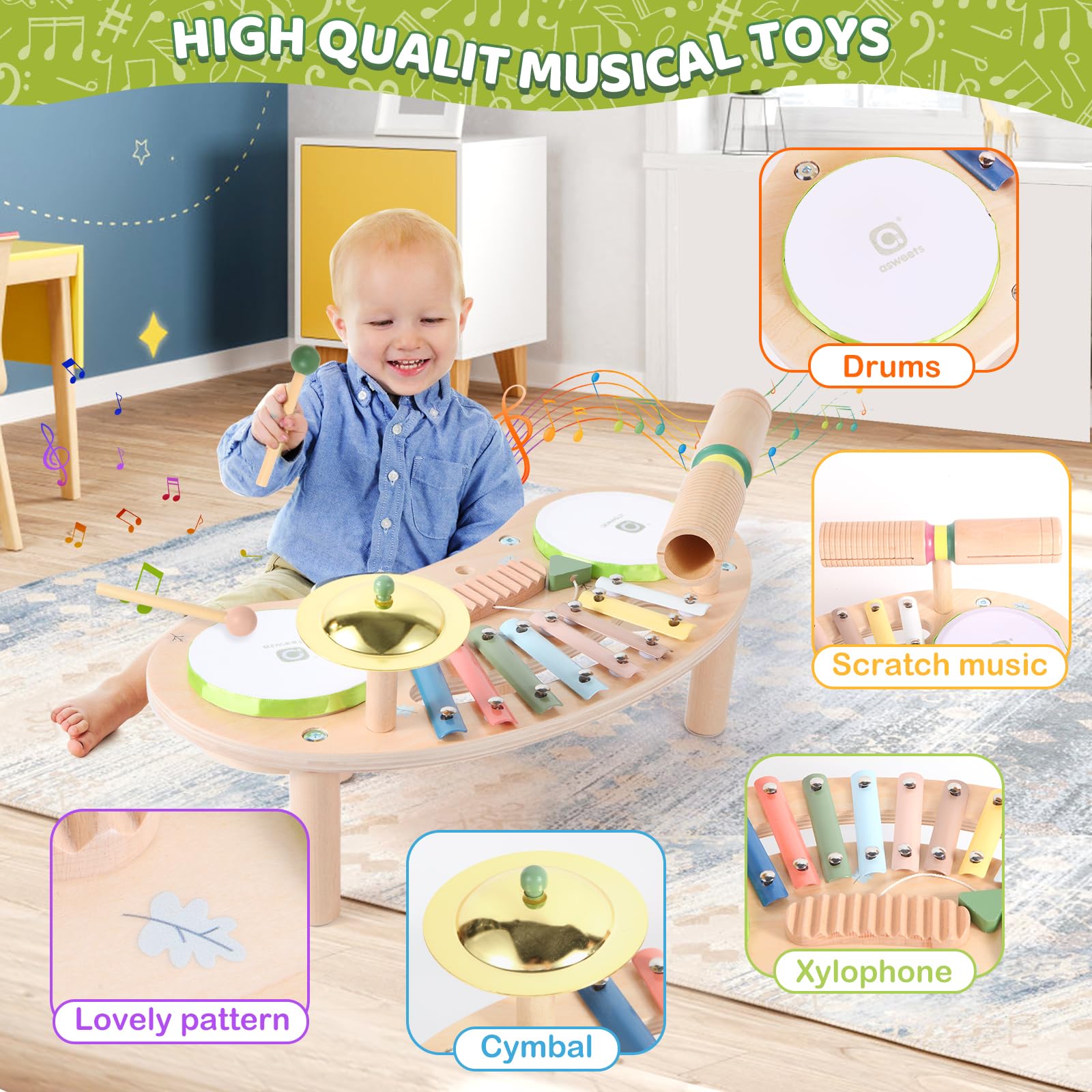 Asweets cymbal stand helps explore sound and angles