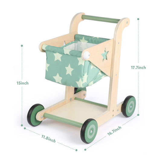 Asweets wooden doll-seat push-pull walker for imaginative play