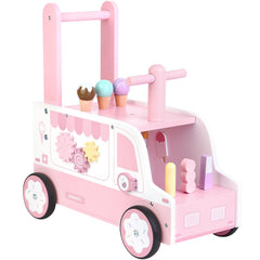 Asweets ice cream theme walker showcases playful colors to encourage early steps.
