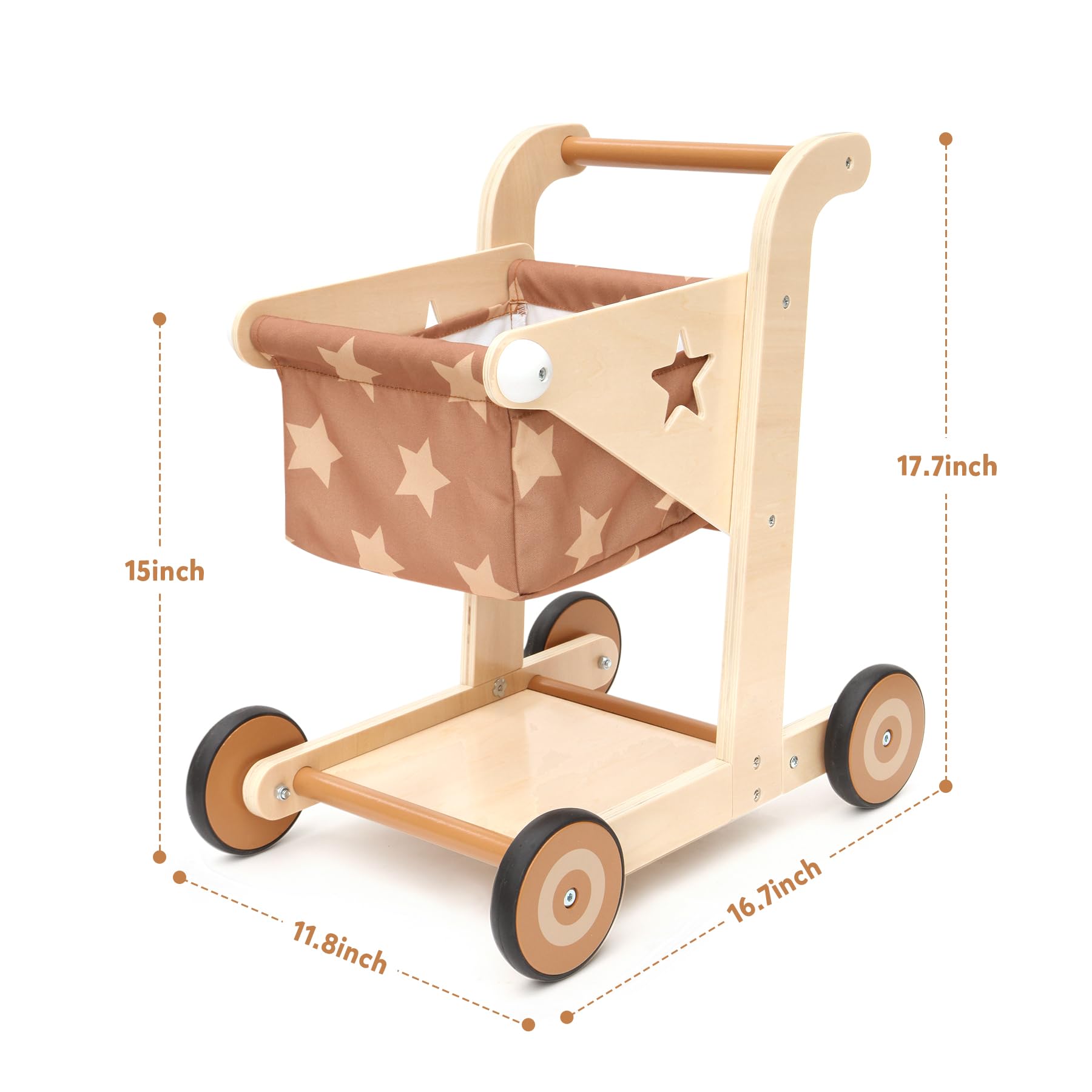 Asweets non-slip rubber band brake provides controlled stops on wood and carpet