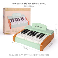 Durable wood construction of Asweets piano supports daily play in kids' rooms
