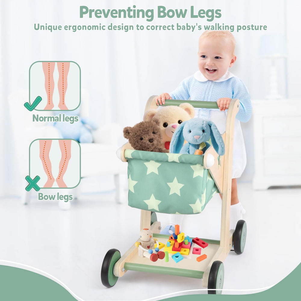 Asweets wooden-wheels with rubber coating for smooth rides and floor protection