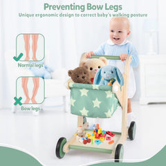 Asweets wooden-wheels with rubber coating for smooth rides and floor protection