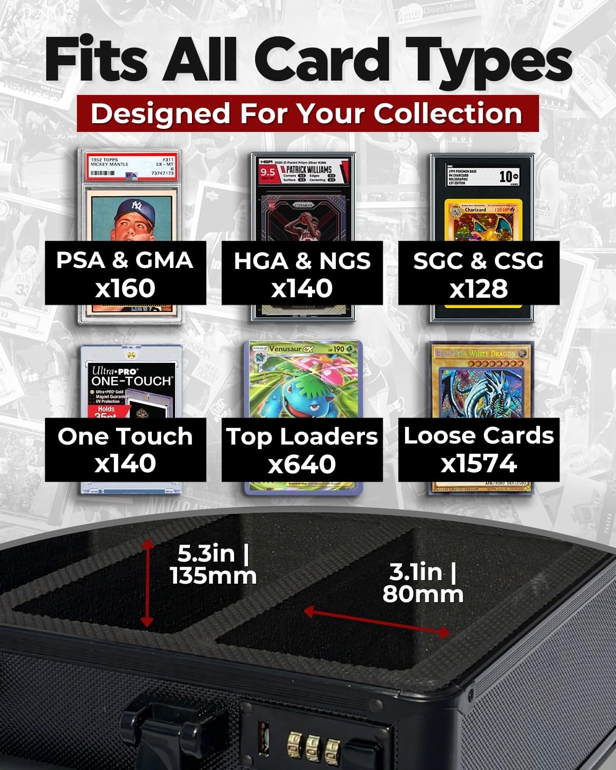 Durable aluminum alloy frame on the ATCOVE graded card case