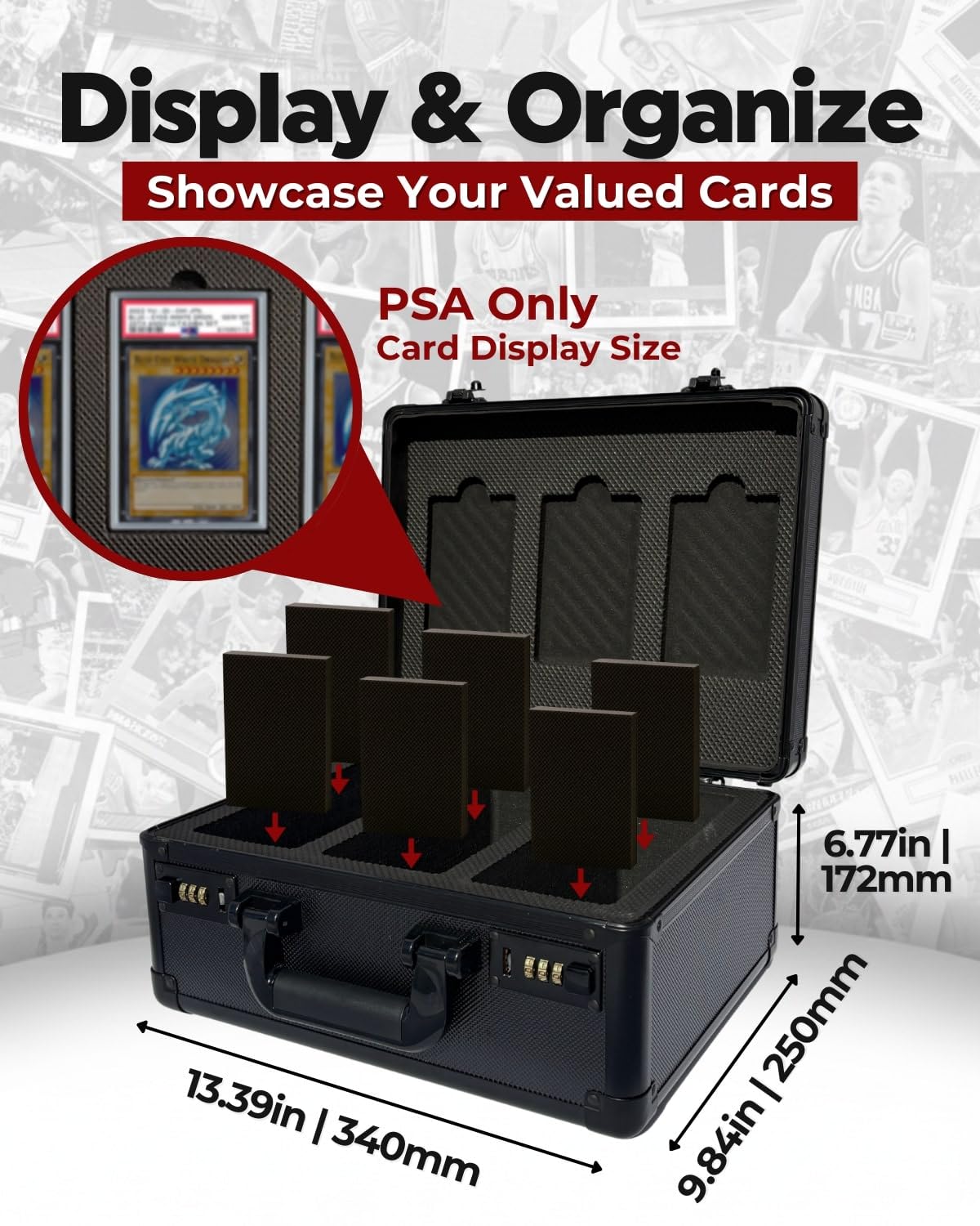 Six foam inserts inside the ATCOVE case secure cards during transport