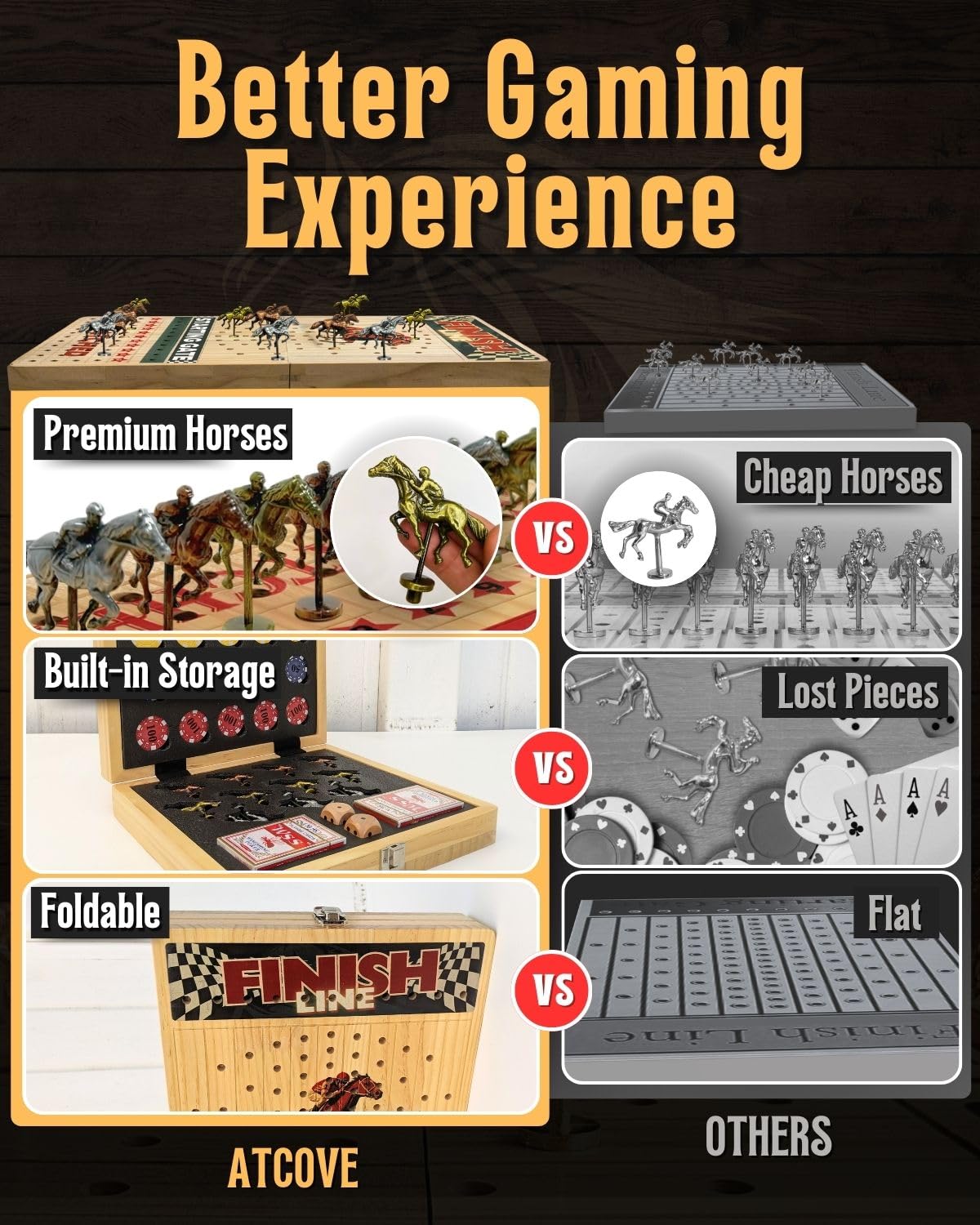 ATCOVE premium chips provide tactile, immersive betting.