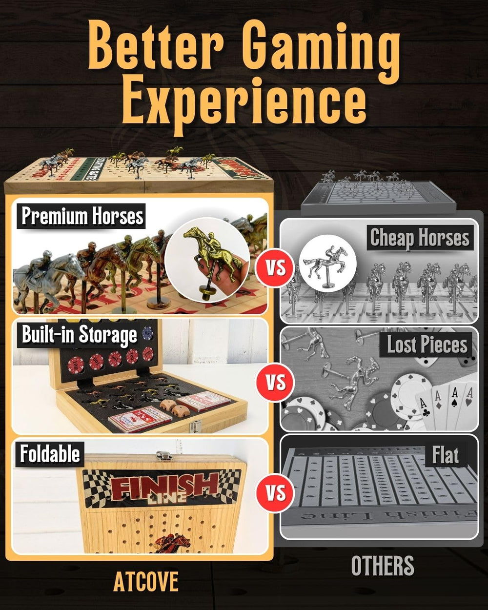 ATCOVE premium chips provide tactile, immersive betting.