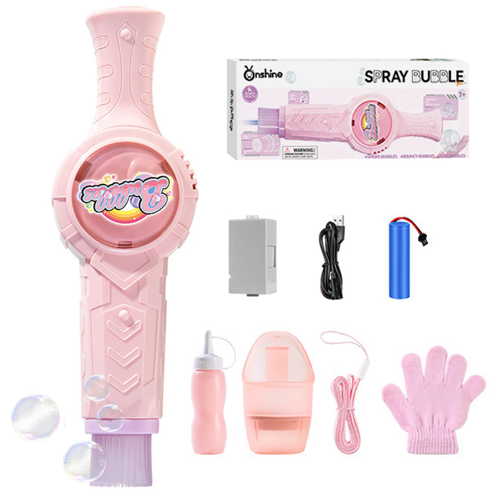 ATG Fog Bubble Machine wand producing smoke-filled bubbles for mesmerizing play