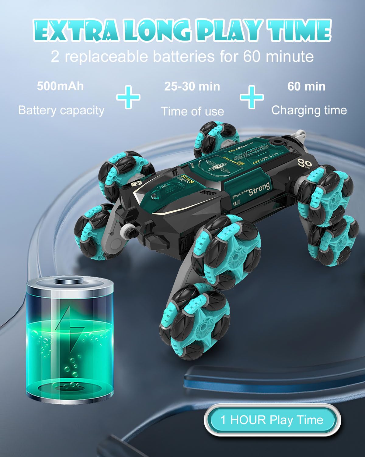 Athleria 8WD RC car battery pack and charging setup