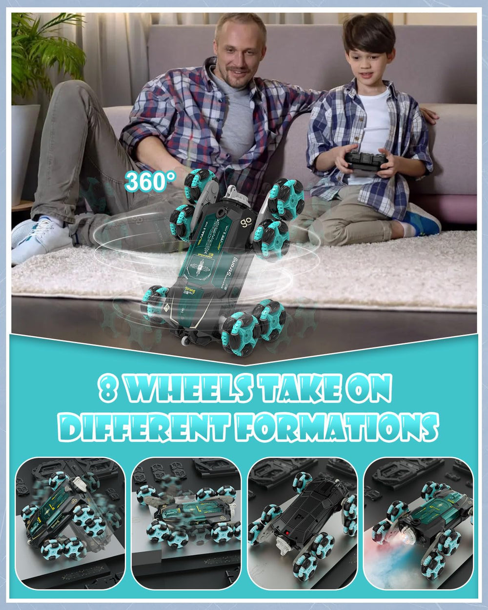Athleria 8WD RC car long playtime with two batteries