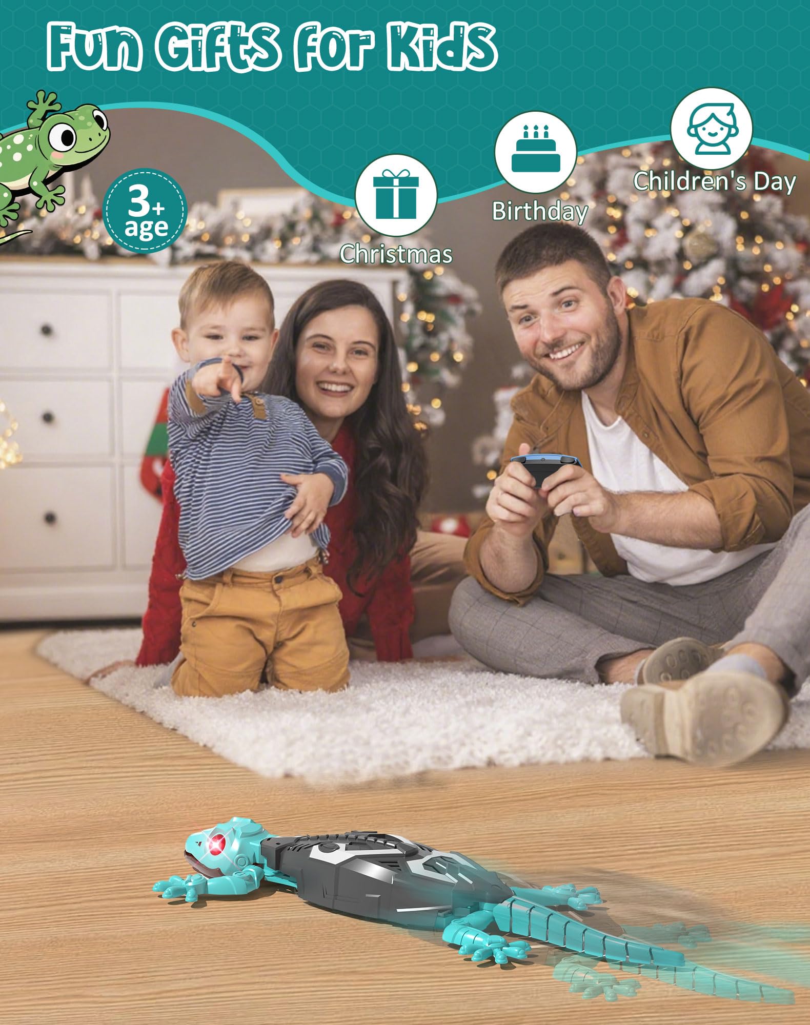 ATHLERIA gift-ready gecko delights kids at birthdays or holidays with interactive action.