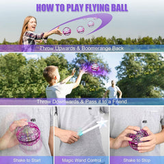 ATHLERIA RGB neon orb in flight adds vibrant nighttime entertainment.