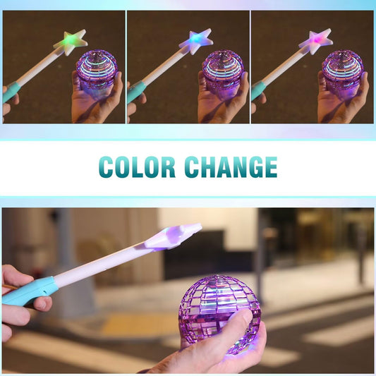 ATHLERIA wand-controlled hover drone with light for interactive learning and fun.